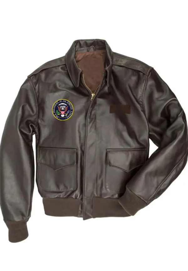Joe Biden A2 Flight Brown Leather Jacket